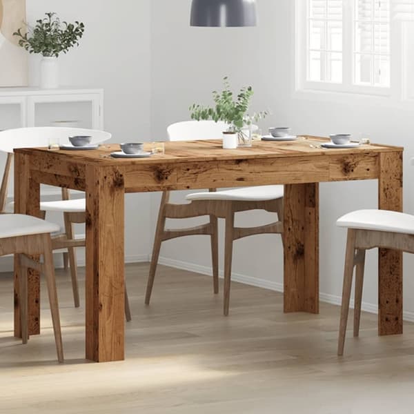 vidaXL spisebord 140x74,5x76 cm konstrueret træ antikt trælook