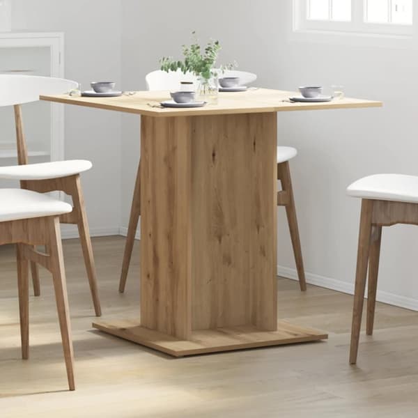 vidaXL Matbord artisan ek 80x80x75 cm konstruerat trä