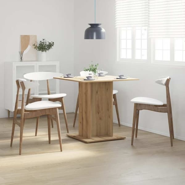 vidaXL Matbord artisan ek 80x80x75 cm konstruerat trä