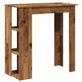 Miniatyrbillede 3 af 11: vidaXL barbord med hylde 102x50x103,5 cm konstrueret træ antikt træ