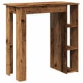 Miniatyrbillede 7 af 11: vidaXL barbord med hylde 102x50x103,5 cm konstrueret træ antikt træ
