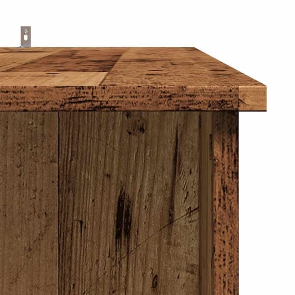 vidaXL barbord med hylde 102x50x103,5 cm konstrueret træ antikt træ