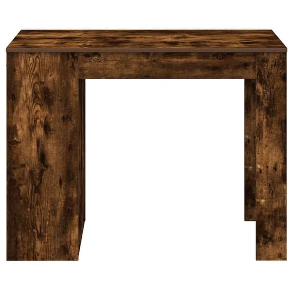 vidaXL skrivebord med skuffe og hylde 102x62x77,5cm røget egetræsfarve