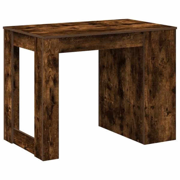vidaXL skrivebord med skuffe og hylde 102x62x77,5cm røget egetræsfarve