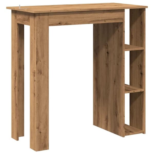 vidaXL Barbord med hyllor artisan ek 102x50x103,5 cm konstruerat trä