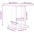 Miniatyrbillede 11 af 11: vidaXL spisebord 80x80x75 cm konstrueret træ kunsteg