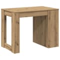 Miniatyrbillede 8 af 11: vidaXL skrivebord med skuffe og hylde 102x62x77,5 cm egetræsfarvet