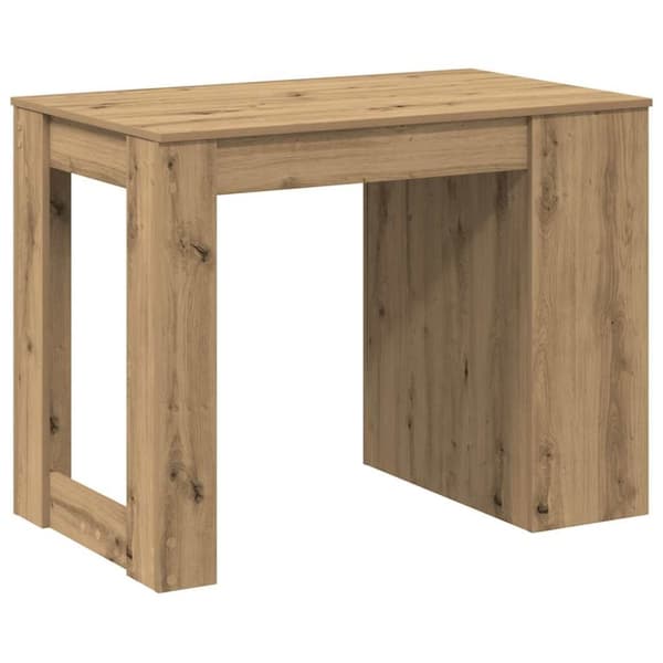 vidaXL skrivebord med skuffe og hylde 102x62x77,5 cm egetræsfarvet
