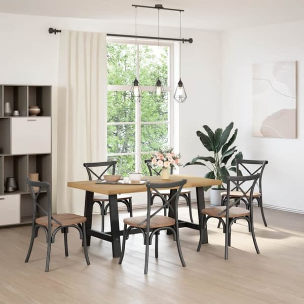 vidaXL spisebord NOAIN A-formede ben 160x90x75 cm massivt træ fyrretræ