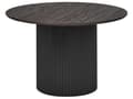 Miniatyrbillede 1 af 7: Spisebord sort MDF-plade ⌀ 120 cm sokkel Moderne spisestuemøbler