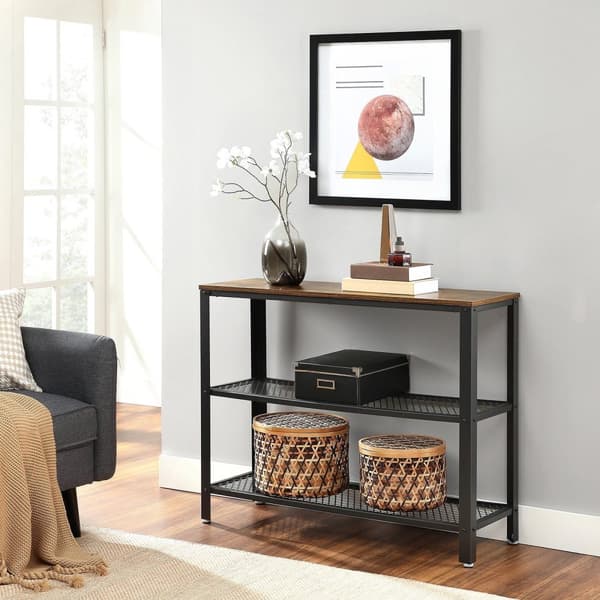 Konsoletbord - Gangtafel med 2 skemaer - Dressior - 101,5 x 35 x 80 cm - Brun/sort