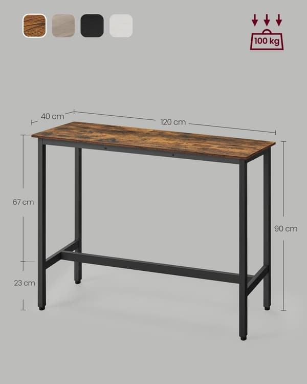 Bartafel - Rektangulär - Industriell design - Vintage Brown