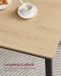 Miniatyrbild 7 av 7: Matbord med 2 bänkar-uppsättningar med 3-gold ek-bläck svart