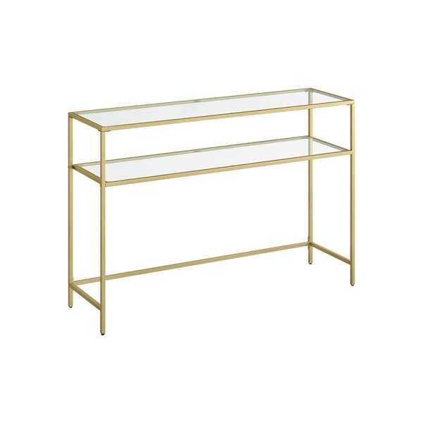 Konsolet bordsmodern-justerbar guldfärgad transparent