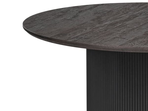 Matbord Svart MDF Skiva ⌀ 120 cm Piedestal Underrede Moderna Matsalsmöbler