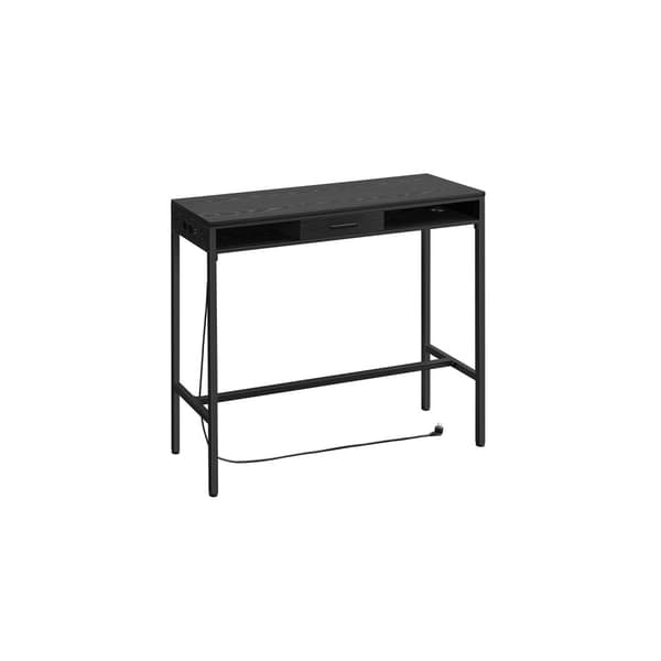 Rootz Barbord med låda 40 x 120 x 104,6 cm Ebony Black - Högt bord - Förvaringsbord - Spånskiva & Stål - Max. Belastning 100 kg