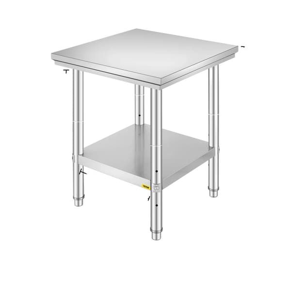 Køkkenarbejdsbænk, 330LBS Belastningskapacitet, Justerbare Fødder,24x24x35 tommer 330LBS