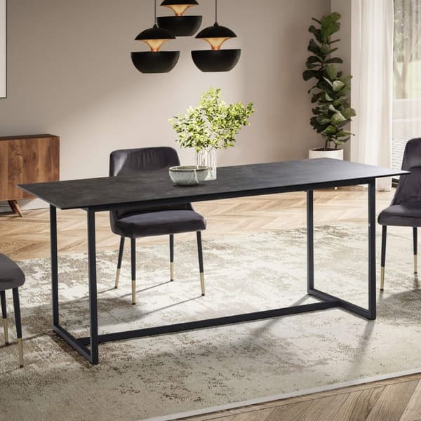 Rootz stort spisebord - moderne bord - rektangulært spisebord - stabile metalben - 180 cm x 90 cm x 76 cm