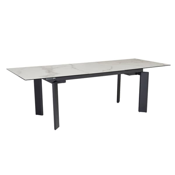 Rootz Modern Stort spisebord - Rektangulært marmorlook - Udtrækkeligt bord - Plads til 10 - 180-240 cm x 95 cm x 77 cm