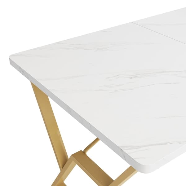 Rootz Modern Spisebord - Marmorbordplade - Stilfuldt spisebord - Nem montering - 119 cm x 70 cm x 75 cm