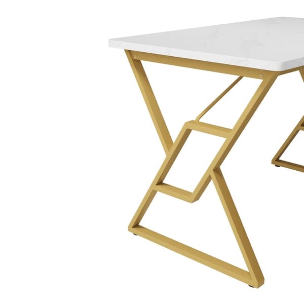 Rootz Modern Spisebord - Marmorbordplade - Stilfuldt spisebord - Nem montering - 119 cm x 70 cm x 75 cm