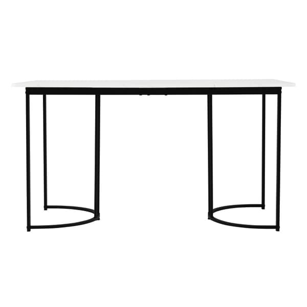 Rootz Modern ruokapöytä - Marmorikuvio - Tyylikäs työalue - Kestävä MDF ja metalli - 140 x 80 x 75 cm