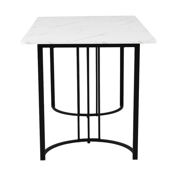 Rootz Modern ruokapöytä - Marmorikuvio - Tyylikäs työalue - Kestävä MDF ja metalli - 140 x 80 x 75 cm