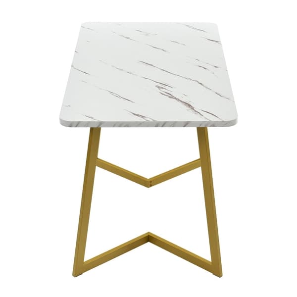 Rootz-ruokapöytä - Tyylikäs marmorinen ulkoasu - Monipuolinen pöytä - MDF-levy ja kultaiset jalat - Ylellinen tyyli - 117 cm x 68 cm x 75 cm