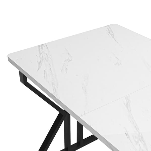 Rootz Elegant Spisebord - Marmoreret Bord - Moderne spisebordsoverflade - Holdbar MDF & Metal - 119L x 70W x 75H cm