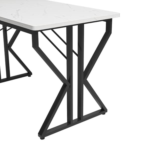 Rootz Elegant Spisebord - Marmoreret Bord - Moderne spisebordsoverflade - Holdbar MDF & Metal - 119L x 70W x 75H cm