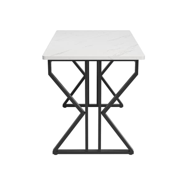 Rootz Elegant Spisebord - Marmoreret Bord - Moderne spisebordsoverflade - Holdbar MDF & Metal - 119L x 70W x 75H cm