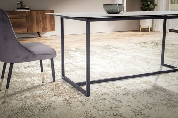 Rootz stort rektangulärt matbord - modern marmorlook - Robusta metallben - Säten för 8 personer - 180 cm x 90 cm x 76 cm