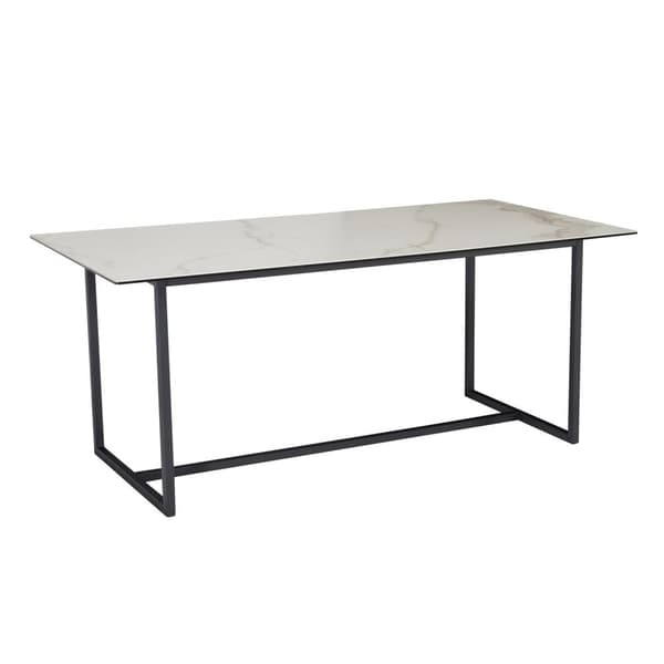 Rootz stort rektangulärt matbord - modern marmorlook - Robusta metallben - Säten för 8 personer - 180 cm x 90 cm x 76 cm