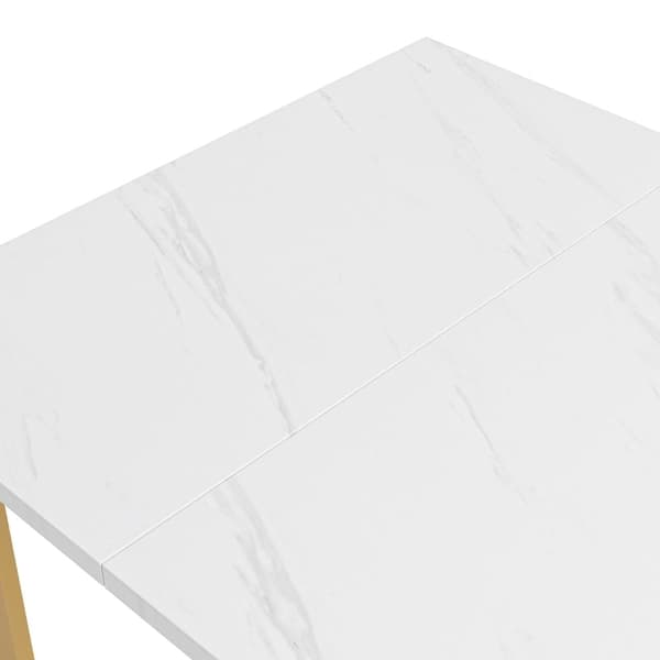 Rootz Modern Spisebord - Marmorfinish - Metalben - Holdbar og stabil - 138,5 cm x 80 cm x 75 cm