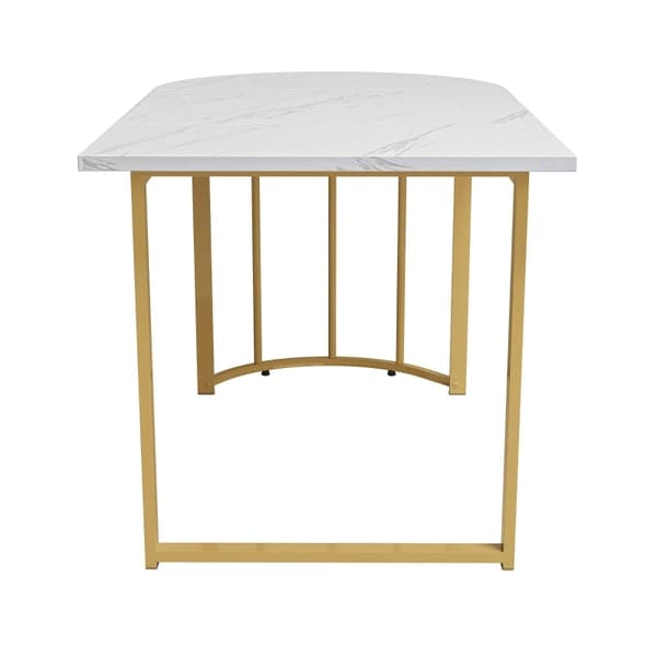 Rootz Modern Spisebord - Marmorfinish - Metalben - Holdbar og stabil - 138,5 cm x 80 cm x 75 cm