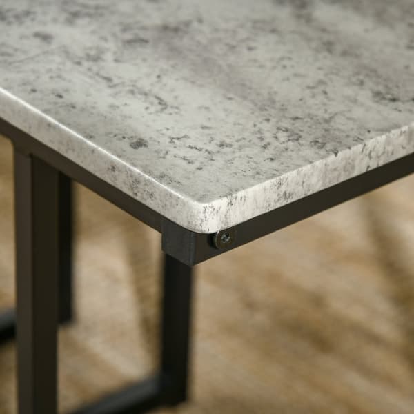 Rootz Compact Keittiöpöytäsetti - Minimalistinen ruokailuryhmä - Tilaa säästävät huonekalut - Metallirunko - 110x70x75cm pöytä, 86x35x45cm penkki, 40x