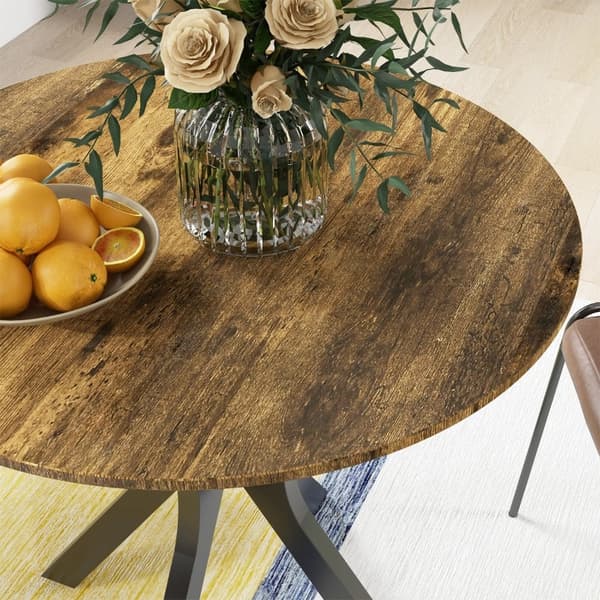 Rootz Runt Matbord - Köksbord - Kompakt bord - Modern Elegance - Ø78cm x 75H cm - Pulverlackerad stålbas - Justerbara golvskydd