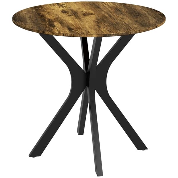 Rootz Runt Matbord - Köksbord - Kompakt bord - Modern Elegance - Ø78cm x 75H cm - Pulverlackerad stålbas - Justerbara golvskydd
