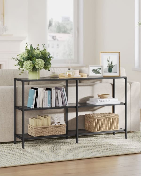 Konsoletbord med 3 planker lavet af tempereret glas