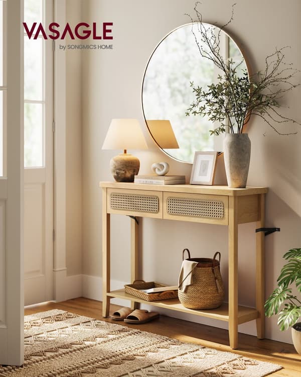 CONSOLET TABLE-WITH 2 Drawers-Boho Style