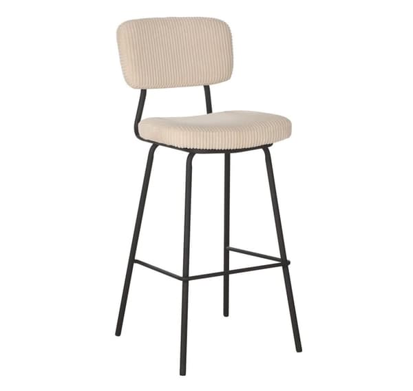 Barstol KEIU 46x49xH107cm, ljusbeige manchester