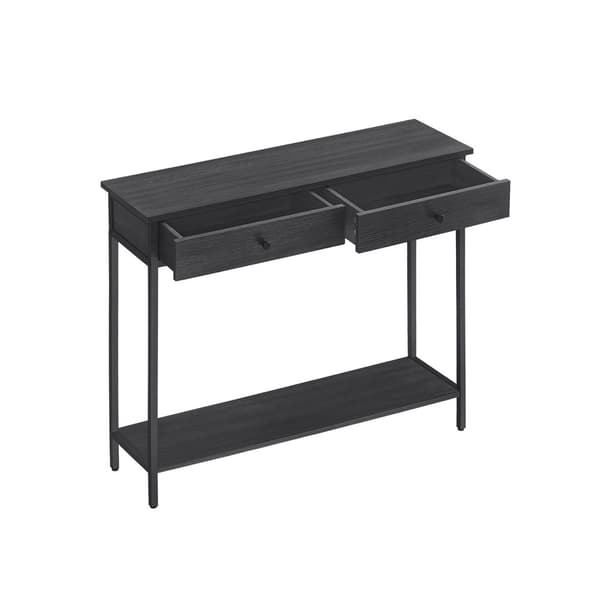 Konsoletbord med 2 skuffer Anthracite-blæk sort