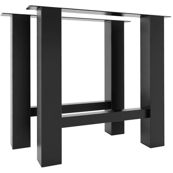 Set med 2 Harry designben i stål för matbord Industriell stil för gör-det-själv, Svart