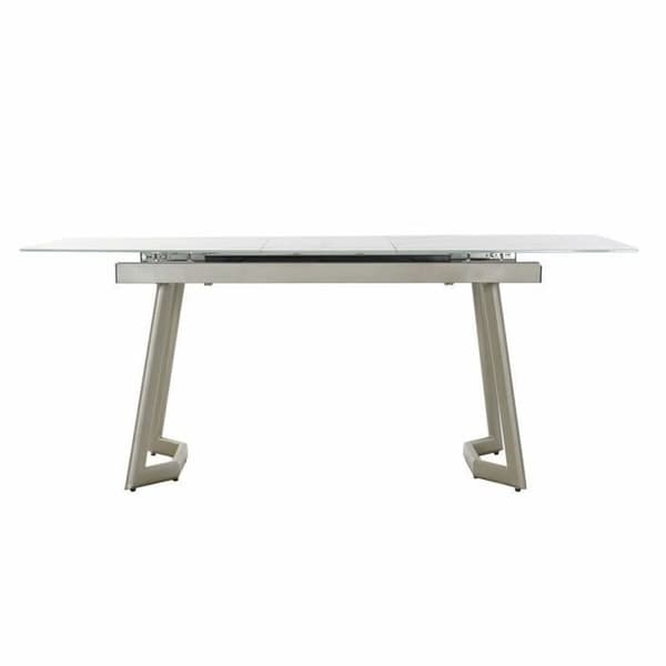 Matsalsbord i guldglas och vit metall (140 x 80 x 76 cm) - Märke - Modell - Vit - Metall