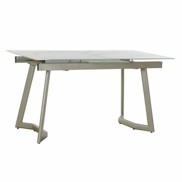 Matsalsbord i guldglas och vit metall (140 x 80 x 76 cm) - Märke - Modell - Vit - Metall