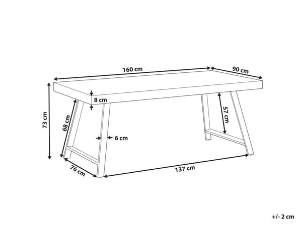 Matbord Mörk Furu MDF 160 x 80 cm Svart Metall Stabila Ben Matsal Vardagsrum Industriell Stil