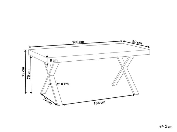 Matbord Mörk Furu MDF 160 x 90 cm Svart Metall Stabila Ben Matrum Vardagsrum Industriell Stil