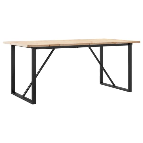 Matbord O-ram 180x90x75,5 cm massiv furu och stål
