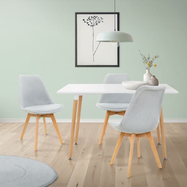 Matbord i trä 120x70 cm matt vitt Matsalsbord för 4-6 personer ML design
