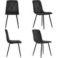 Miniatyrbild 4 av 6: Modern hexagon marble dining table + 4 black velvet dining chairs for a cozy atmosphere